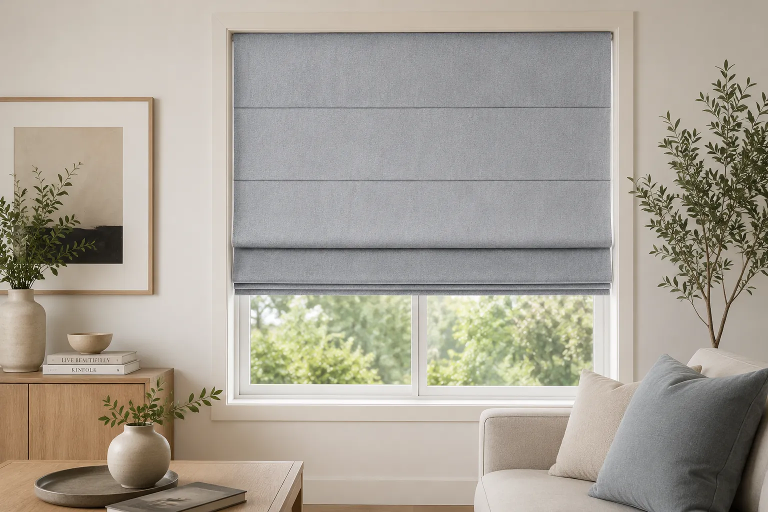 Roman Blinds Sunset Triple Weave 85% Blackout
