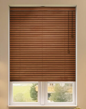 Natura wooden blind on living window