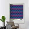 roller blind designer print on bedroom window colour aria