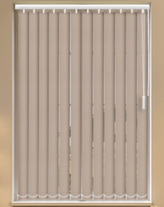 vertical blind on window colour stone