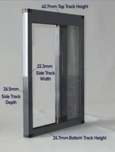 pleated screen door frame dimensions