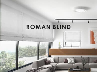 roman blind in tv room window