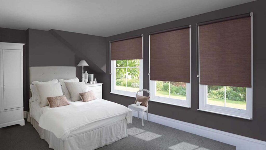 blackout roller blinds in bedroom window