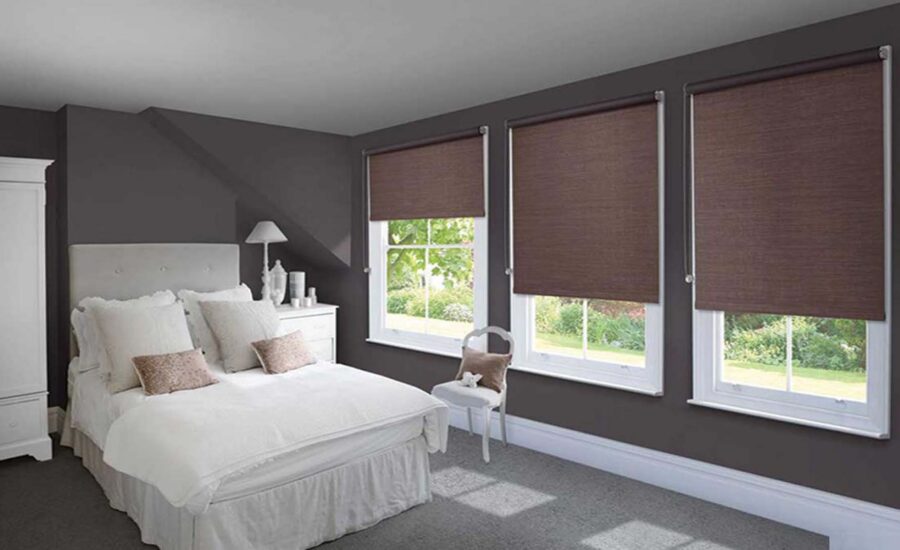 blackout roller blinds in bedroom window