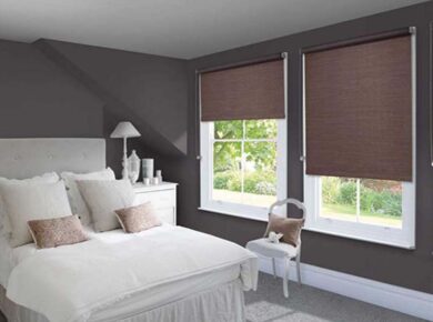 blackout roller blinds in bedroom window