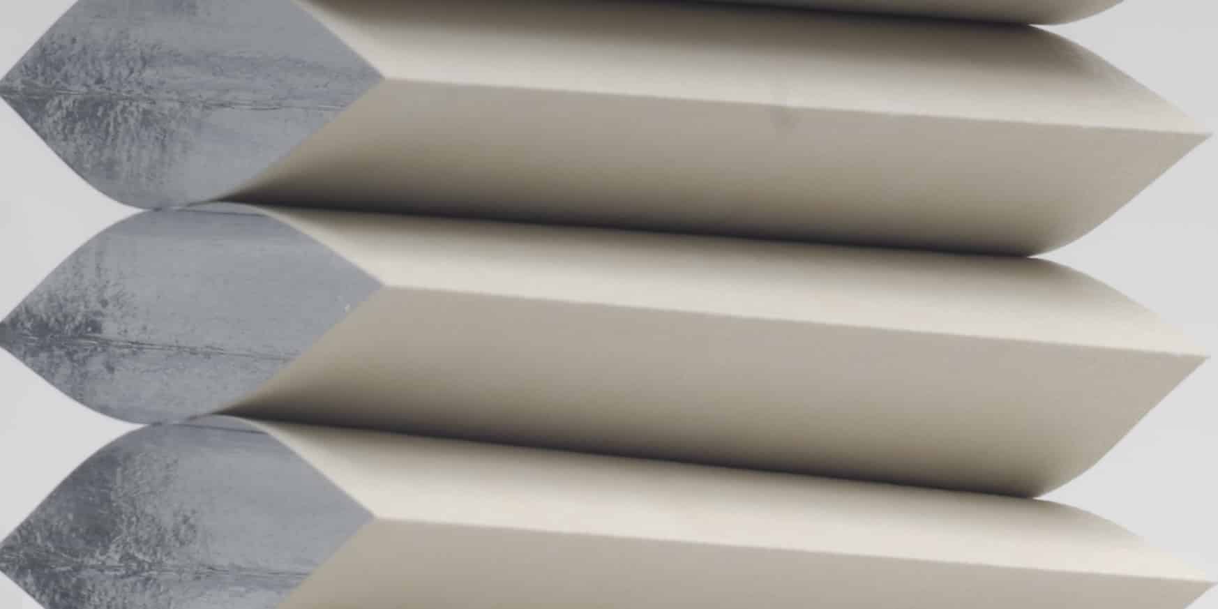 closeup of thermoflex honeycomb blind cell in beige colour