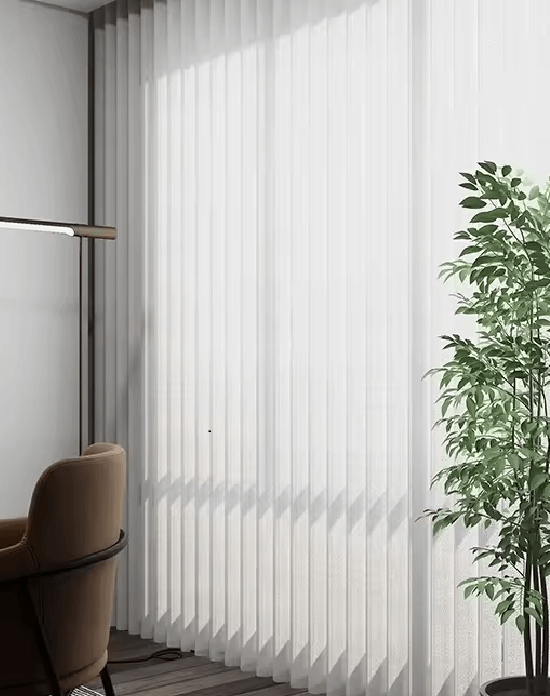 side view of window with verishade luxview installed on window