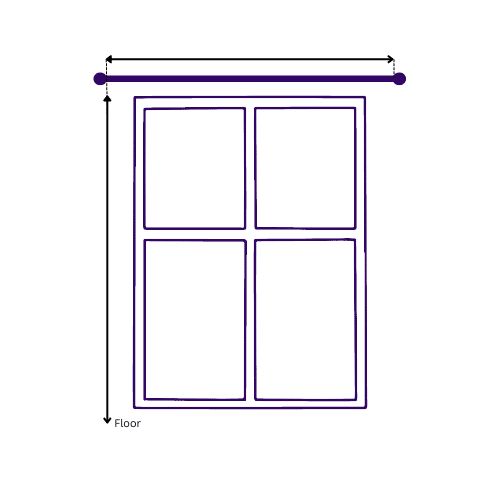 diagram showing how to measure for curtains