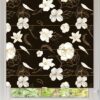 blossom flower pattern roman blind in window frame