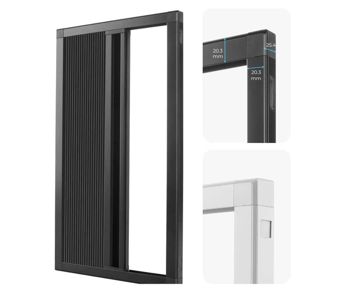 track blinds dimension details and colours.