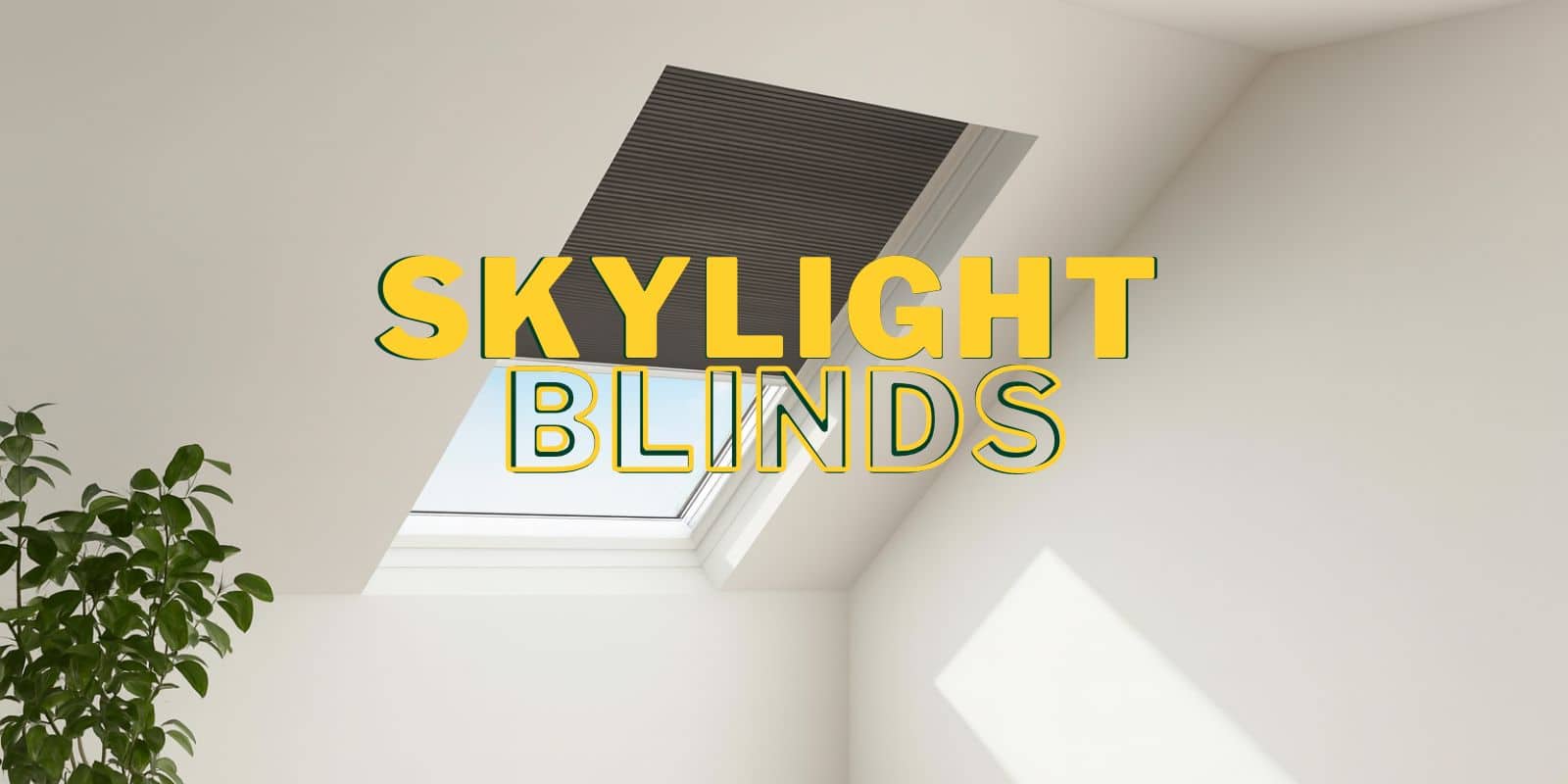 skylight blind installed on slope roof half open