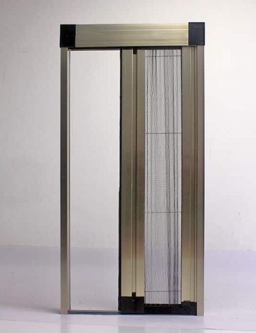 pleated screen door with invisible track on display